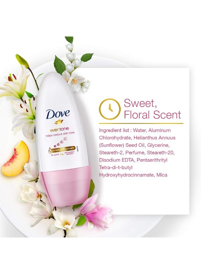 Dove Eventone Deodorant Roll On For Women, Antiperspirant Underarm Roll On Removes Odour, Keeps Skin Fresh & Clean, Paraben Free, 50 ml (Pack of 2) - Image 2